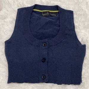 ✨2 for $20 / 3 for $25 ✨ Kersh Blue Cropped Button Up Sweater Vest Size XS